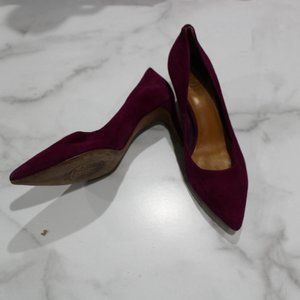 Tory Burch Magenta Suede Leather Pointed Heels sz 8.5